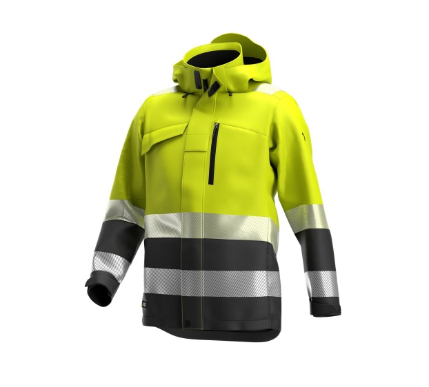 VESTE RÉFLÉCHISSANTE HOMME/FEMME HIVER SCUTI JAUNE FLUO/DARK GREY
