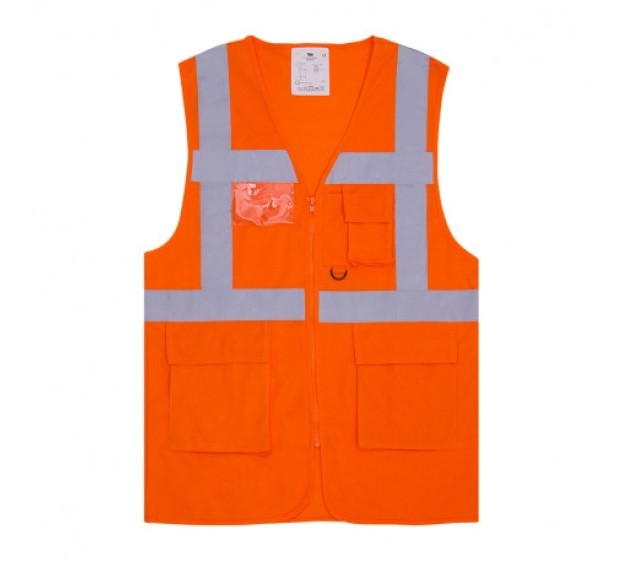 GILET HAUTE VISIBILITE SEMI-GRILLAGE CLASSE II ORANGE FLUO 