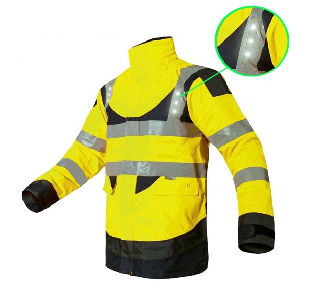 PARKA HAUTE VISIBILITÉ ANNAPURNA LED JAUNE FLUO/MARINE 