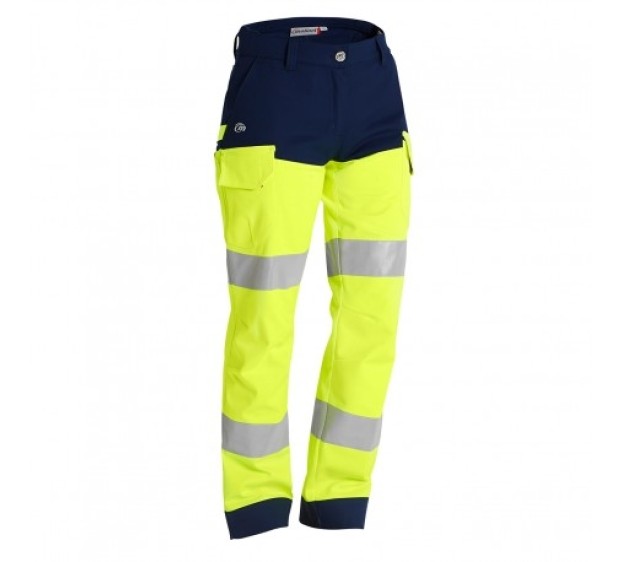 PANTALON RÉFLÉCHISSANT FEMME LUKLIGHT JAUNE FLUO/MARINE