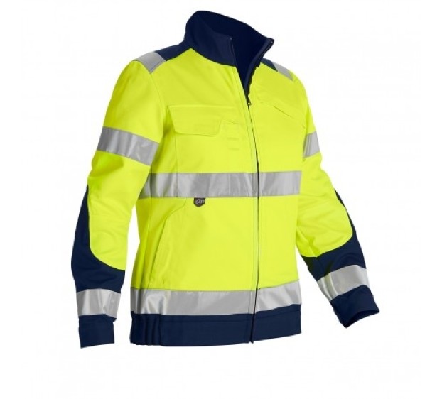 BLOUSON HAUTE VISIBILITE FEMME LUKLIGHT JAUNE FLUO/MARINE 