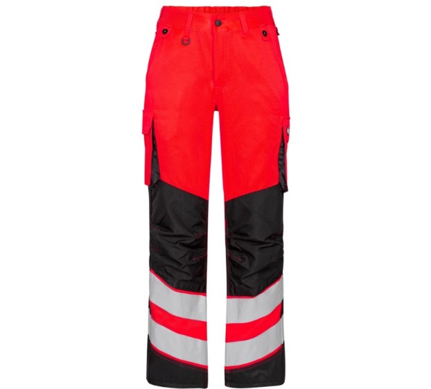 PANTALON HAUTE VISIBILITE FEMME SAFETY ROUGE/NOIR 