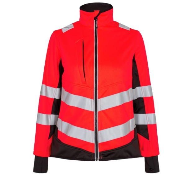 SOFTSHELL FEMME HAUTE VISIBILITE SAFETY ROUGE/NOIR 