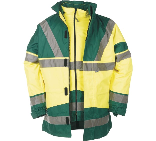 PARKA HAUTE VISIBILITÉ SKOLLFIELD JAUNE FLUO/VERT