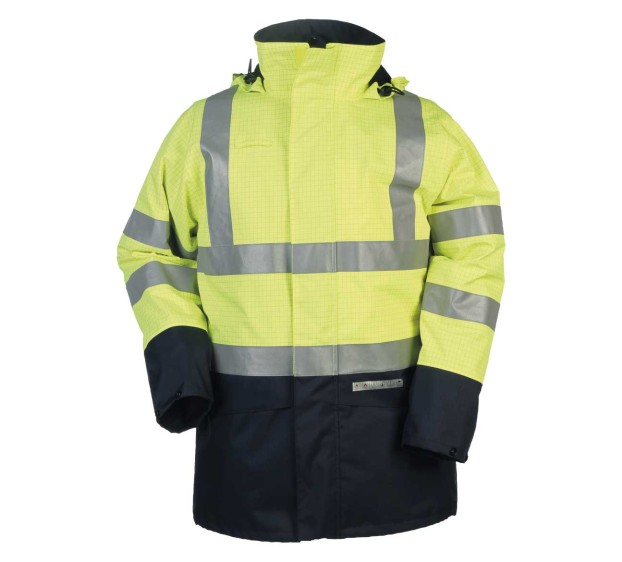 PARKA HAUTE VISIBILITÉ HEDLAND JAUNE FLUO/MARINE