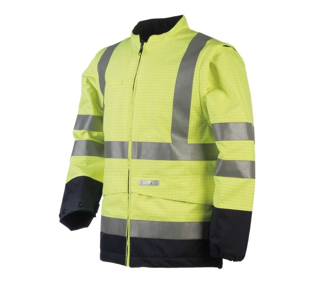 BLOUSON HAUTE VISIBILITÉ OREGON JAUNE FLUO/MARINE