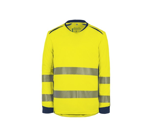 TEE-SHIRT HAUTE VISIBILITÉ LONG LIFE MANCHES LONGUES JAUNE FLUO/MARINE