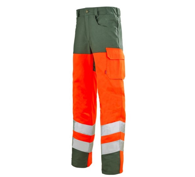 PANTALON RÉFLÉCHISSANT HOMME/FEMME IRIS PI ORANGE FLUO/VERT FONCE
