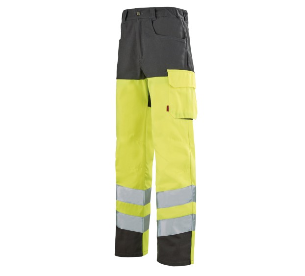 PANTALON RÉFLÉCHISSANT HOMME/FEMME IRIS PI JAUNE FLUO/GRIS MINERAL