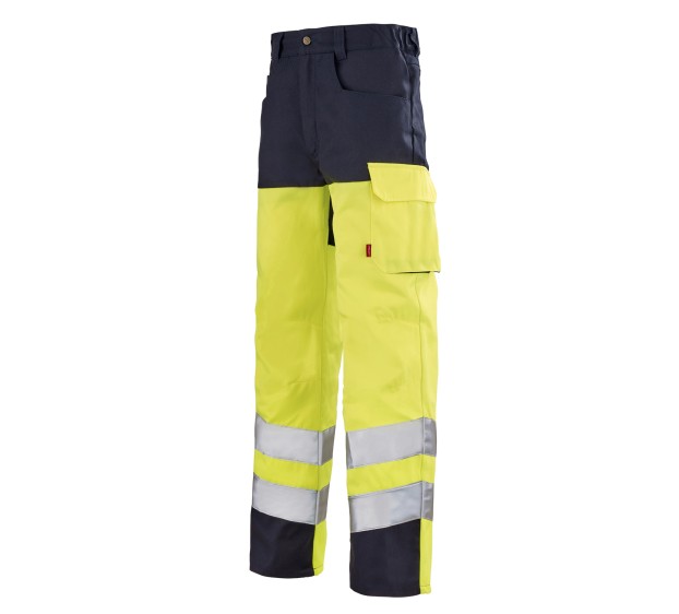 PANTALON RÉFLÉCHISSANT HOMME/FEMME IRIS PI JAUNE FLUO/MARINE