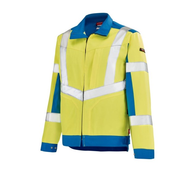 BLOUSON HAUTE VISIBILITÉ LUTEA PI JAUNE FLUO/BLEU AZUR