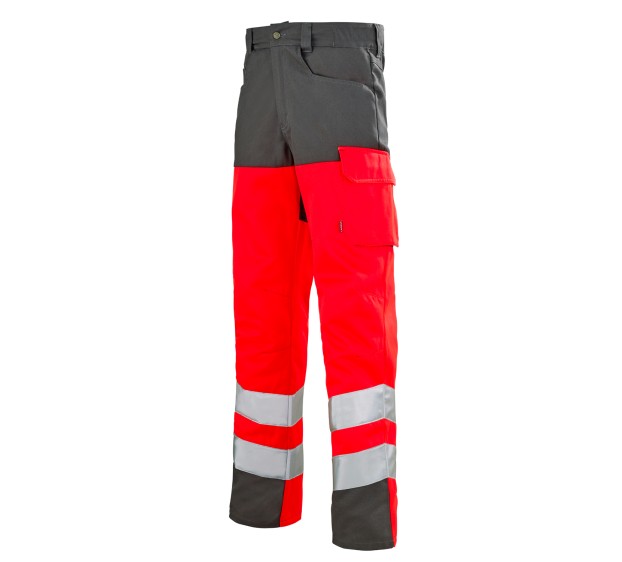 PANTALON RÉFLÉCHISSANT HOMME/FEMME IRIS PI ROUGE FLUO/GRIS MINERAL