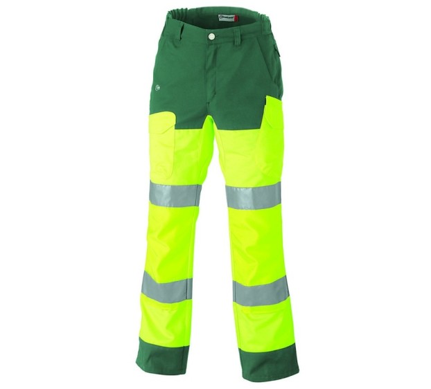 PANTALON DE TRAVAIL GENOUILLERES LUK-LIGHT JAUNE FLUO/VERT ALPIN ETJ 84