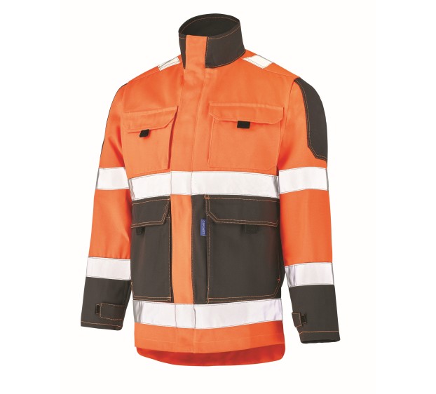 BLOUSON HAUTE VISIBILITÉ FLUO TECH ORANGE FLUO/CHARCOAL 