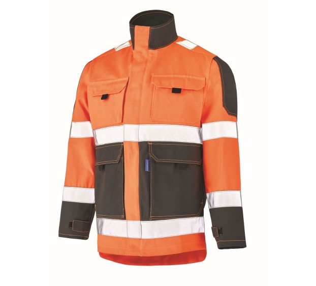 BLOUSON HAUTE VISIBILITÉ FLUO TECH ORANGE FLUO/CHARCOAL T.7