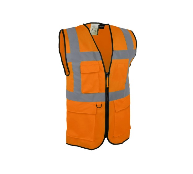 GILET HAUTE VISIBILITÉ CLASSE II MULTIPOCHES ORANGE FLUO