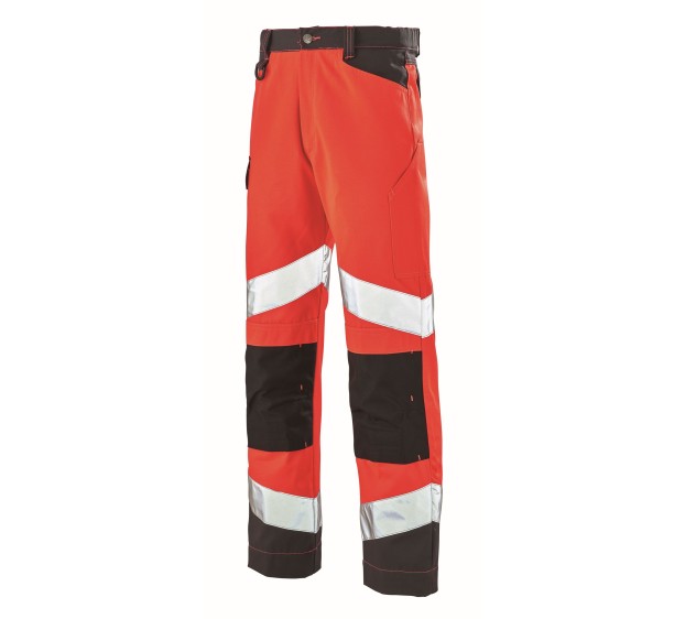 PANTALON RÉFLÉCHISSANT HOMME FLUO TECH ROUGE FLUO/CHARCOAL T. 7