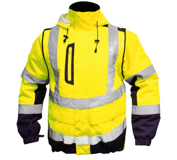 BLOUSON HAUTE VISIBILITÉ ILONA 4 JAUNE FLUO/MARINE