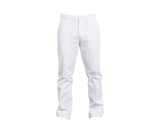 PANTALON DE TRAVAIL HOMME/FEMME 100 % COTON BLANC 