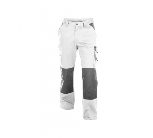 PANTALON DE TRAVAIL HOMME/FEMME BOSTON BLANC/GRIS