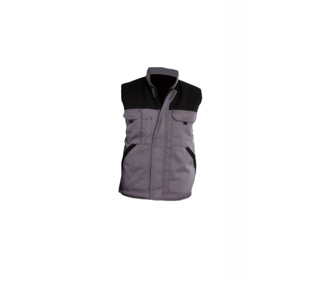 GILET DE TRAVAIL/BODYWARMER HOMME/FEMME TYPHON GRIS/NOIR