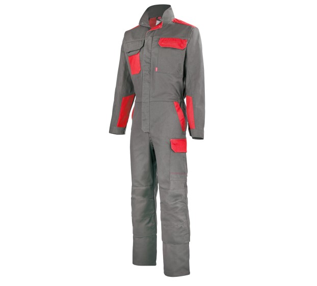 Combinaison bicolore Gris acier/Rouge taille 0