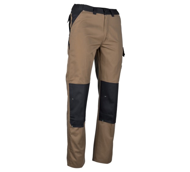 PANTALON DE TRAVAIL HOMME/FEMME FORGERON CHATAIGNE/GRIS SOMBRE 