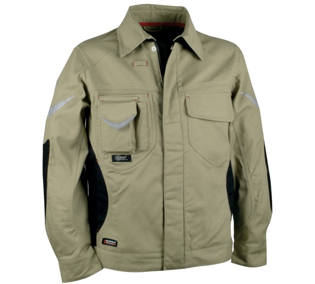 VESTE DE TRAVAIL HOMME/FEMME WORKMASTER BEIGE/NOIR