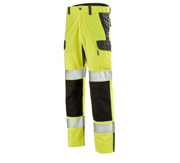 PANTALON RÉFLÉCHISSANT HOMME/FEMME ADVANCED JAUNE FLUO/GRIS T.62