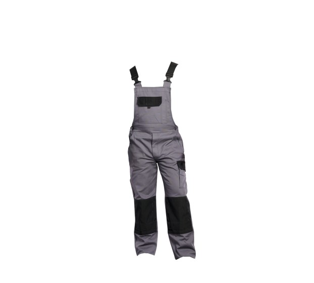 COTTE DE TRAVAIL À BRETELLES TYPHON+ GRIS/NOIR 