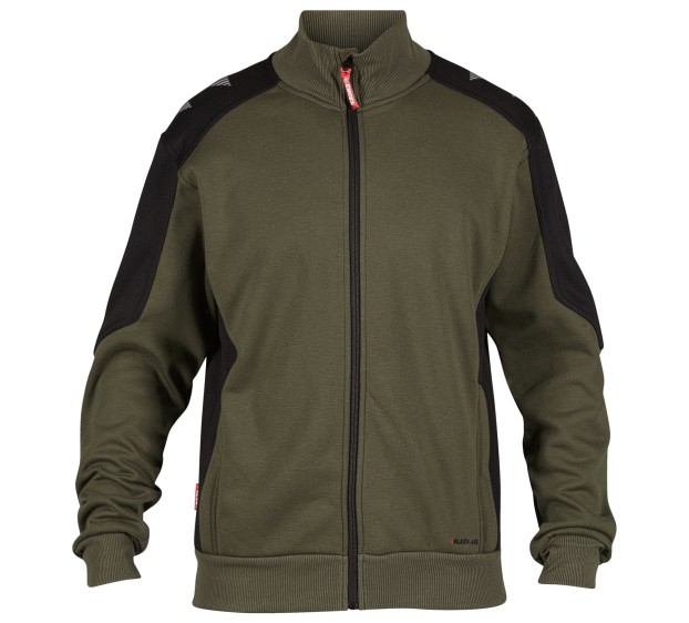 SWEAT DE TRAVAIL CARDIGAN AVEC COL FOREST GREEN/NOIR 