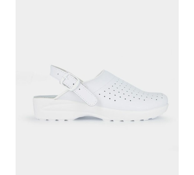 SABOTS DE TRAVAIL CUIR BORA BLANC 
