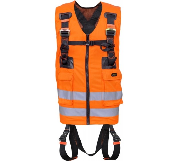 HARNAIS DE SÉCURITÉ-GILET HAUTE VISIBILITE ORANGE FLUO