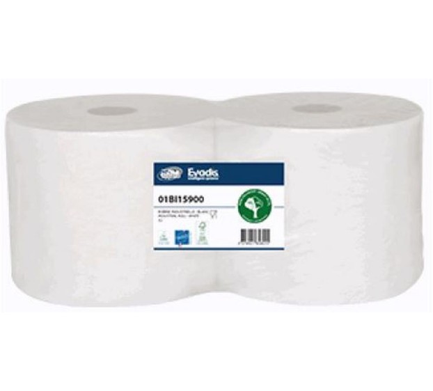 BOBINE ESSUIE-TOUT INDUSTRIEL BLANC 1500 F (LOT DE 2)