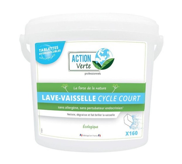 TABLETTES LAVE-VAISSELLE TOUT EN 1 ACTION VERTE ECOCERT (LES 160)