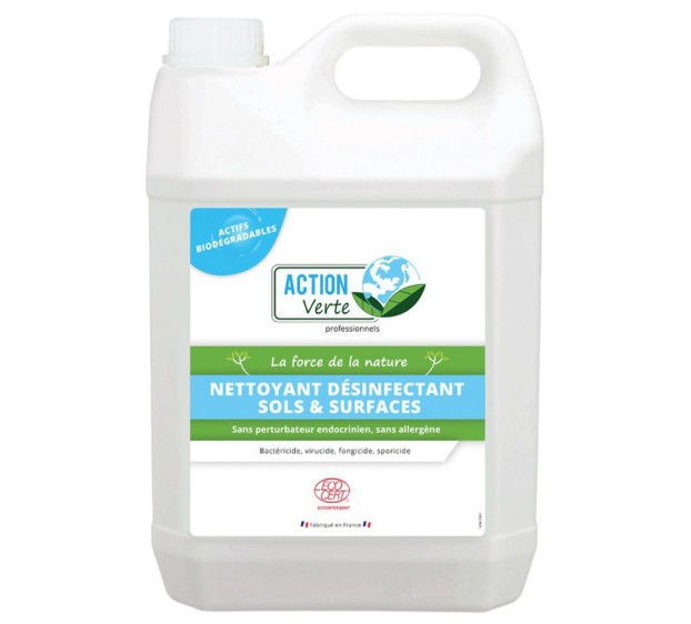 PRODUIT DE NETTOYAGE SOLS & SURFACES ACTION VERTE ECOCERT 5 L