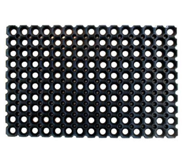 TAPIS CAILLEBOTIS CAOUTCHOUC NOIR 100 X 150 CM