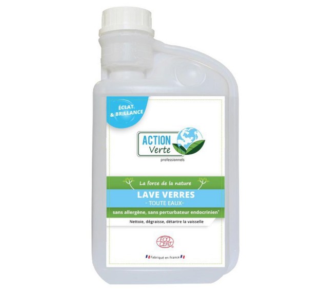 PRODUIT LIQUIDE LAVE-VERRE ACTION VERTE 1 L