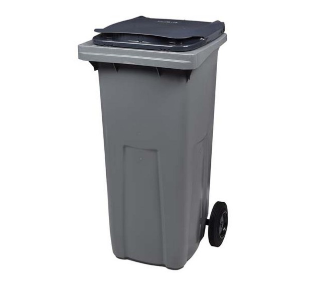 CONTENEUR POUBELLE PLASTIQUE 4 ROUES GRIS 240 L