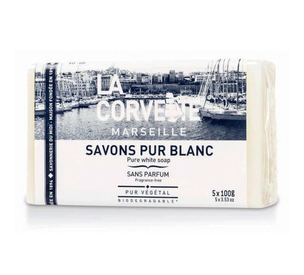 SAVON SOLIDE MAINS PUR BLANC (LOT DE 5)