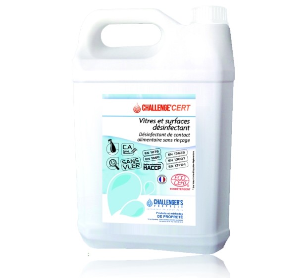 PRODUIT DE NETTOYAGE VITRES & SURFACES ECOCERT 5 L