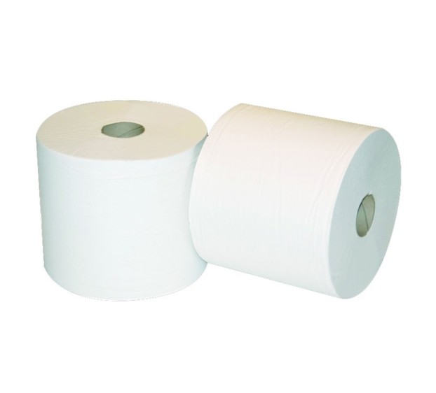 BOBINE ESSUIE-TOUT INDUSTRIEL BLANC 1000 F (LOT DE 2)