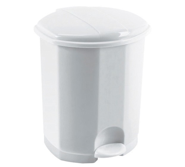 POUBELLE A PEDALE PLASTIQUE BLANC 5 L