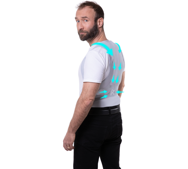 GILET PERCKO CORRECTEUR DE POSTURE MAINTIEN DOS LYNE FLEX HOMME NOIR