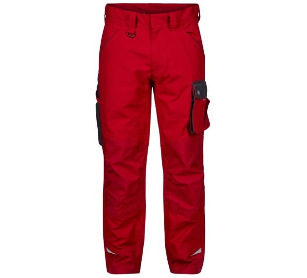 PANTALON DE TRAVAIL HOMME/FEMME GALAXY STRETCH GRIS ANTHRACITE/ROUGE TOMATE