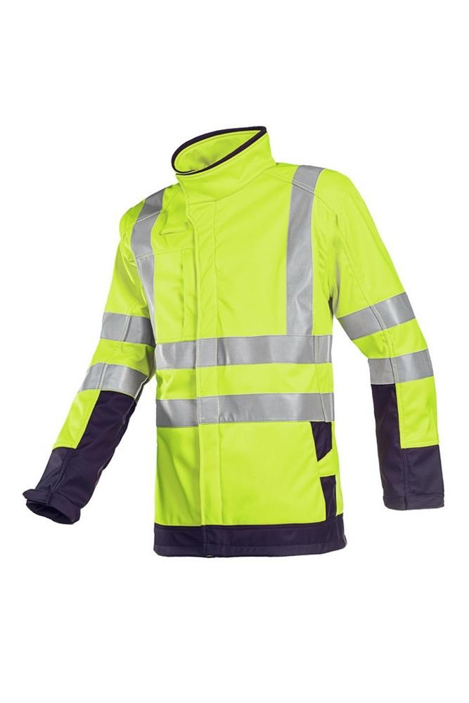 VESTE REFLECHISSANTE HOMME FEMME SOFTSHELL PLAYFORD JAUNE FLUO MARINE
