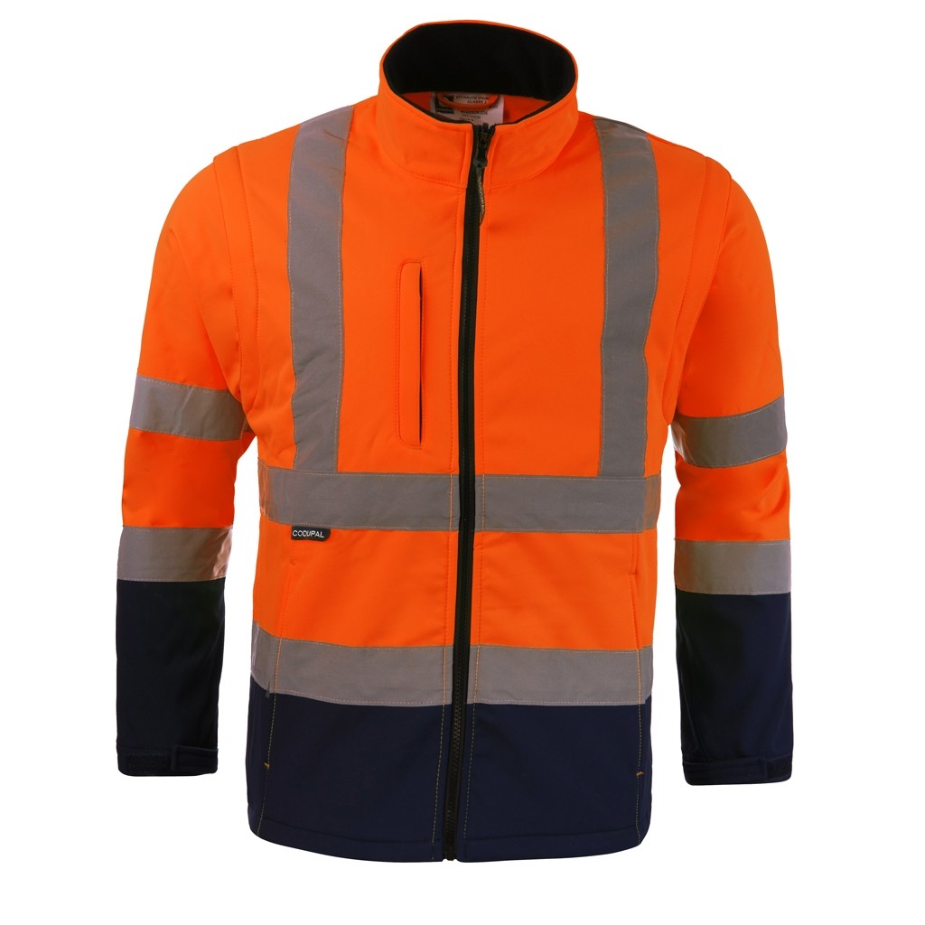 BLOUSON HAUTE VISIBILIT SOFTSHELL ZOE ORANGE FLUO MARINE