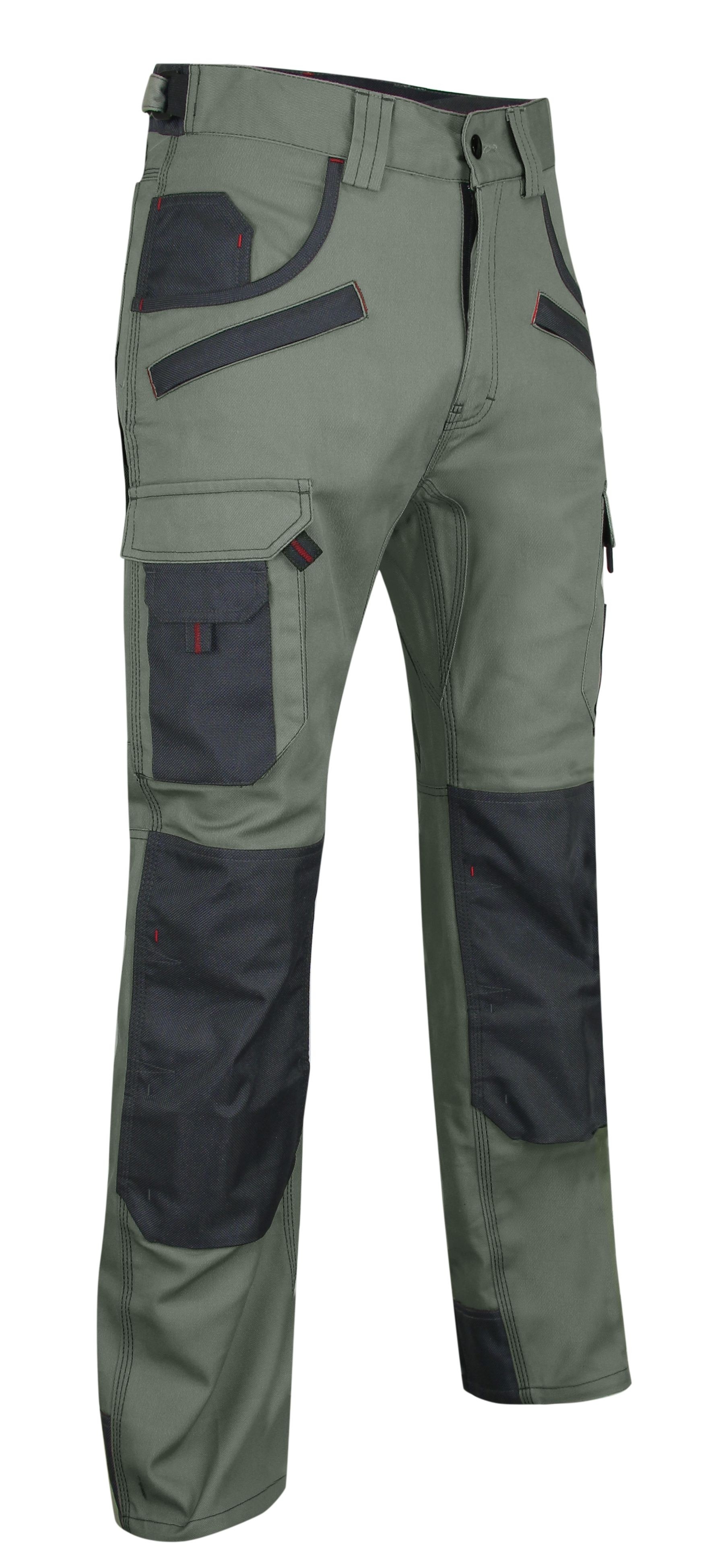 PANTALON DE TRAVAIL HOMME/FEMME AVEC GENOUILLERES AUTHENTIC SECATEUR  KAKI/GRIS NUIT