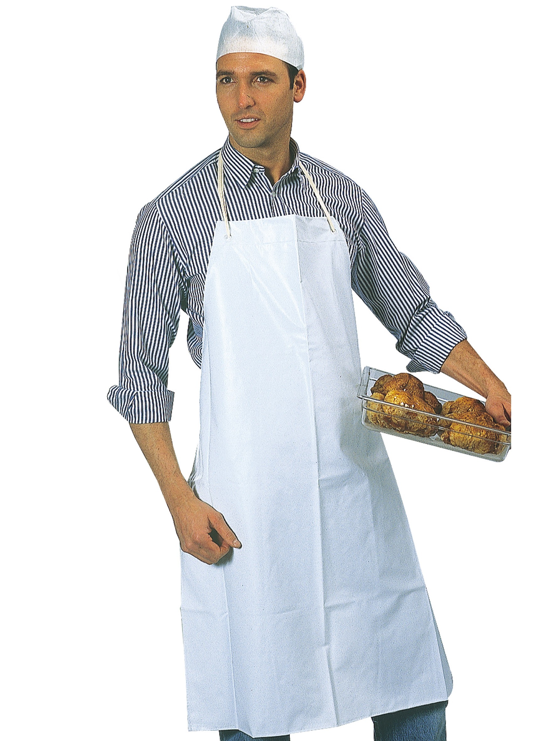 Tablier en plastique PVC de cuisine professionnel blanc en PVC homme  serveur cuisine restaurant hôtel, VP895