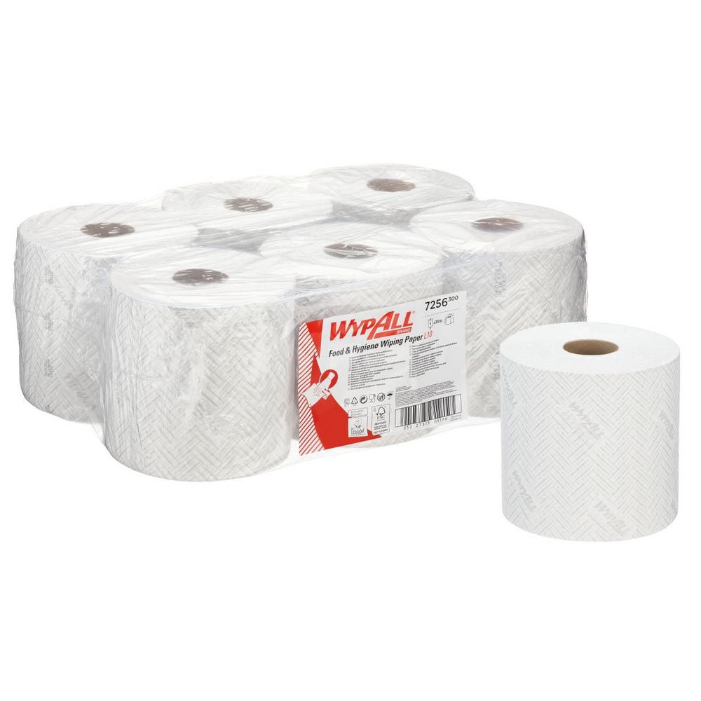 BOBINE ESSUIE-TOUT INDUSTRIEL WYPALL L10 BLANC 800 F (LOT DE 6)